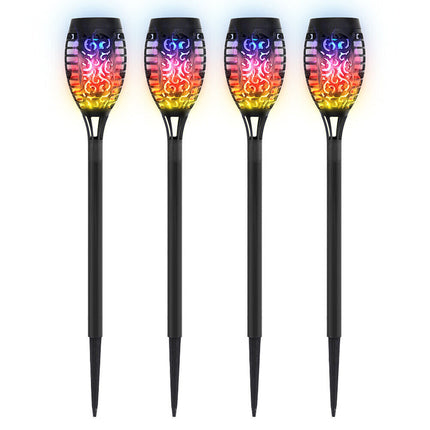 8× Flame Effect Solar Outdoor Lights Stake Garden Path Flickering LED Torch Lamp