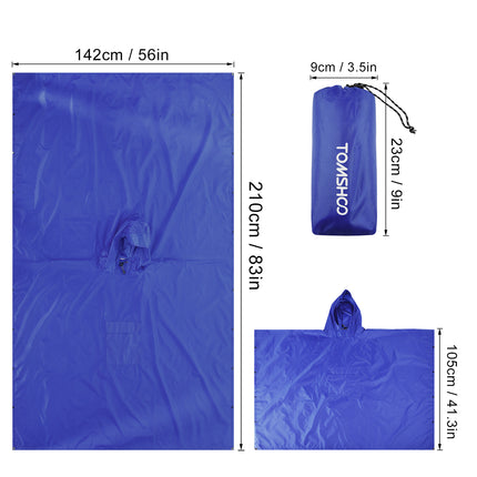 Foldable Waterproof Poncho Reusable Plastic Adult Camping Festival Rain Coat New