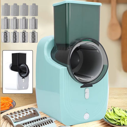 3-In-1 Multifunctional Food Slicer Processor, Vegetable Slicer Salad Maker, Food Processor Spiralizer with Stainless Steel Blade