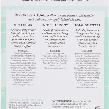 Aromatherapy - the Little Box of De-Stress - Mind Clear, Inner Harmony, Total De-Stress - 100% Natural Pure Essential Oils - 3X10Ml