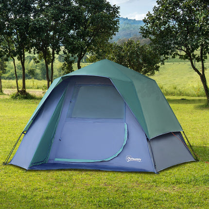 Outdoor 3-4 Person Pop-Up Camping Tent W/ Removable Rainfly Pack Storage Bag