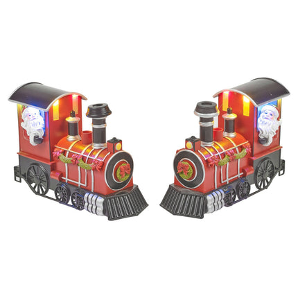 Christmas Smoke & Light up LED Santa Express Locomotive Train Xmas Toy Gift Set