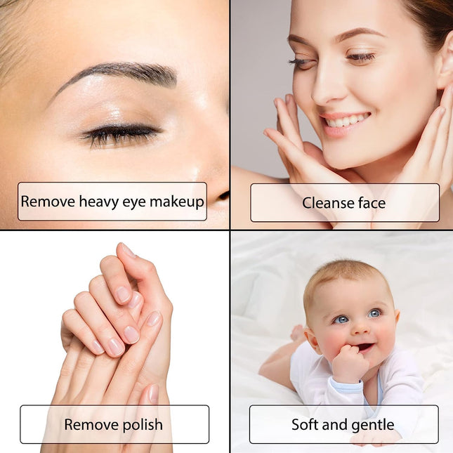 Bundle  Large Oval Cotton Wool Pads 40 per Pack (4 Pack) White