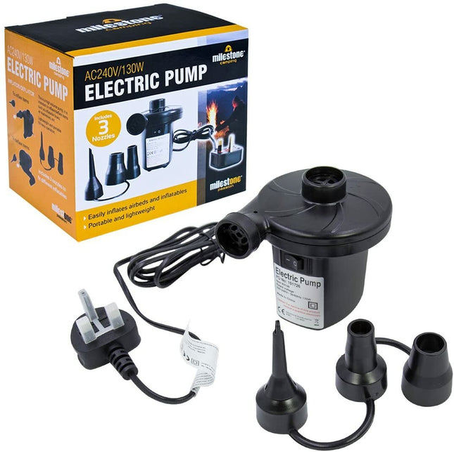 Electric Air Pump Inflator for Inflatables Camping Bed Pools Toys AC Side Winder