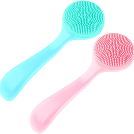 2Pcs Silicone Face Brush,Facial Cleansing Scrubber, Soft Skin-Friendly Touch Effective Cleansing Face Wash Brush Exfoliator for Men+Women
