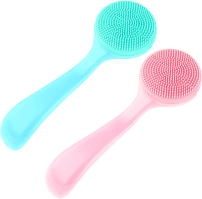 2Pcs Silicone Face Brush,Facial Cleansing Scrubber, Soft Skin-Friendly Touch Effective Cleansing Face Wash Brush Exfoliator for Men+Women