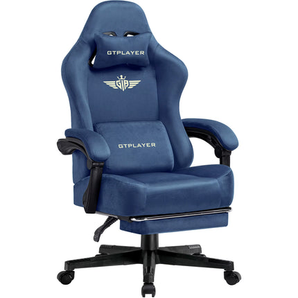 Fabric Gaming Chair, Ergonomic Computer Chair with Footrest and Lumbar Support Height Adjustable Home Office Chair
