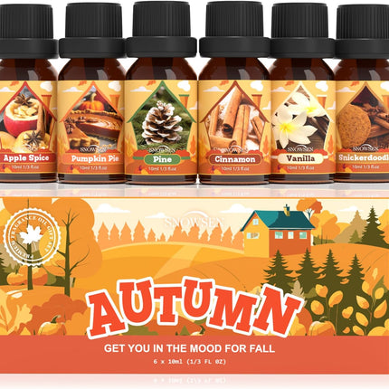 SNOWSEN Autumn Essential Oil Set, Essential Oils for Diffusers for Home, Fall Fr
