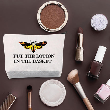 Silence Lambs Horror Movie Inspired Gift Put the Lotion in the Basket Hannibal Lecter Fan Gift Makeup Bag (The Basket Bagu)