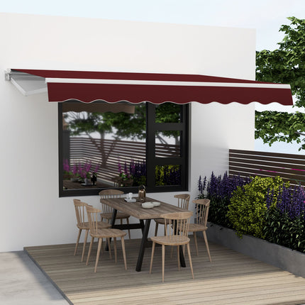 3.6 X 3 M Patio Retractable Awning with Manual Crank Handle