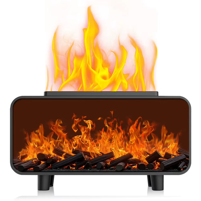 7 Colors Fire Aroma Diffuser Humidifier Mute Work for Home Office Yoga (Black)