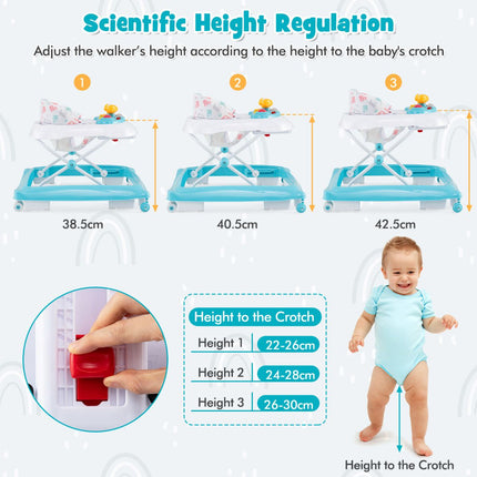 Toddler Activity Center Push Walker with 3 Adjustable Heights