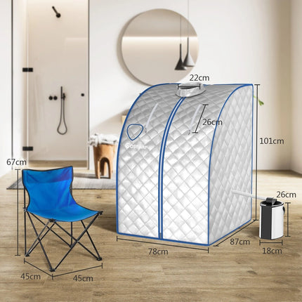 3L Portable Steam Sauna with 9-Level Temperature and Folding Chair
