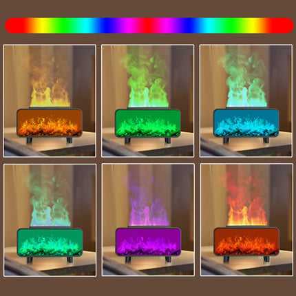 7 Colors Fire Aroma Diffuser Humidifier Mute Work for Home Office Yoga (Black)