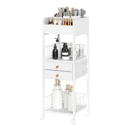 Floor Skincare Organizer Cart with Drawers and Storage Shelves