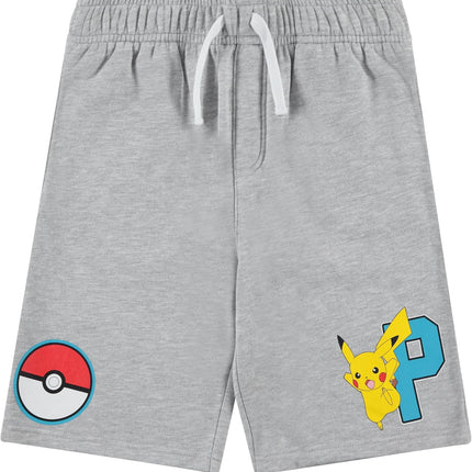 Boys Pickachu Hooded Muscle T- Shirt and Shorts Clothing Set- Little and Big Boys Sizes 4-20