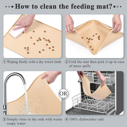 Large Pet Puppy Silicone Waterproof Feeding Food Mat Dog Non Slip Bowl Placemat