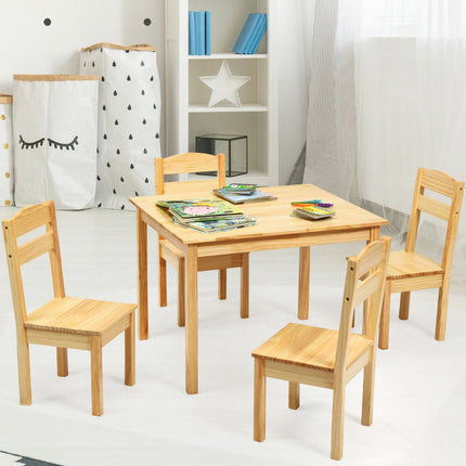 Kids Table and 4 Chairs Set for Toddlers Dining, Drawing, Reading