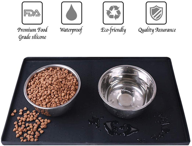 Large Pet Puppy Silicone Waterproof Feeding Food Mat Dog Non Slip Bowl Placemat