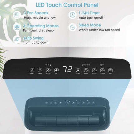 18000 BTU 4-In-1 Portable Air Conditioner with Remote Control