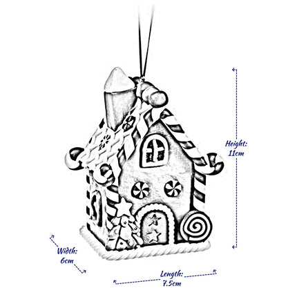 Gingerbread House Christmas Tree Decoration LED Colour Changing Hanging Ornament