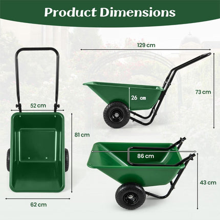 Heavy-Duty Garden Utility Cart with Pneumatic Tires