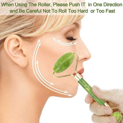 Gua Sha and Face Roller Set Jade Facial Beauty Body Eye Neck anti Ageing Tools