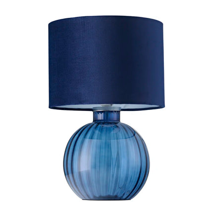 Mitzi Contemporary Ribbed Glass Table Lamp with Velvet Fabric Shade