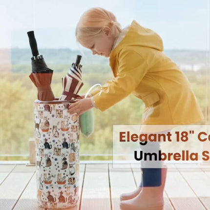 Zebra Umbrella Stand for Home Office Sophisticated & Durable Touch Ceramic Round