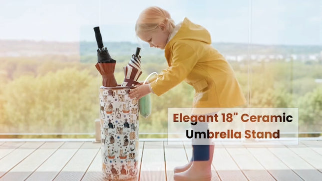 Zebra Umbrella Stand for Home Office Sophisticated & Durable Touch Ceramic Round