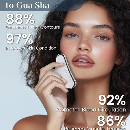 Gua Sha Facial Tools, Stainless Steel Gua Sha Stone, Face Guasha Tool for Jawline Sculpting and Puffiness Reducing, Guasha Massage Tool, Skin Care Gift - Silver