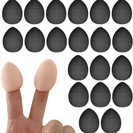 20 Pcs Finger Powder Puff Band Handle Makeup Blender Sponge Ultra Soft Mini Powder Puff for Foundation Concealer Cosmetic Foundation Sponge Mineral Powder Wet Dry Makeup Tool