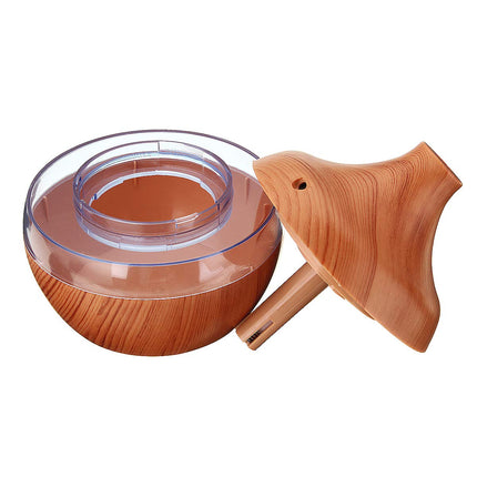 Intelligent Induction Led Usb Wood Grain Ultrasonic Air Humidifier Aromatherapy Essential Oil Diffuser - Dark Brown