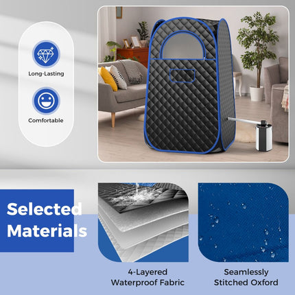 Full Body Steam Sauna Tent with 3L Steam Generator for Single Person