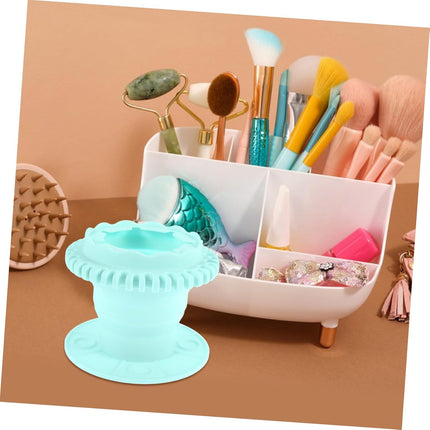 Space-Saving Makeup Brush Cleaner Box Silicone Makeup Sponge Cleaner Multipurpose Beauty Tool Cleaning Box
