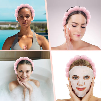 Ycfish Puffy Makeup Headband Soft Sponge Terry Cloth Hair Band Skincare Spa