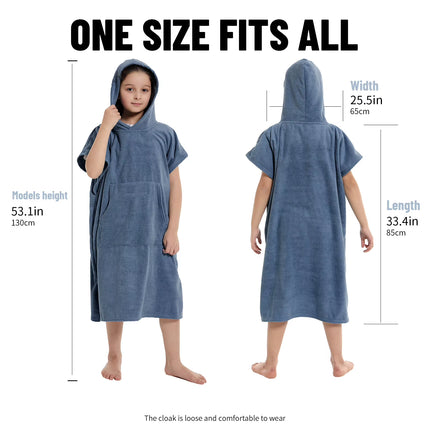 Kids Bath Hooded Changing Towel Robe, Swimming Robe Surf Beach Poncho, Quick Dry Absorbent Surf Poncho, Microfiber Towels