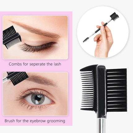 Eyelash Curlers Eyebrow Brush Kit for Women W Lash Curler, Eyelash Comb Seperator, Mascara Brushes, Eyelash Extension Tweezers, Angled Eyebrow Brush and Comb, 10 Silicone Refills Pads for Lash & Brow