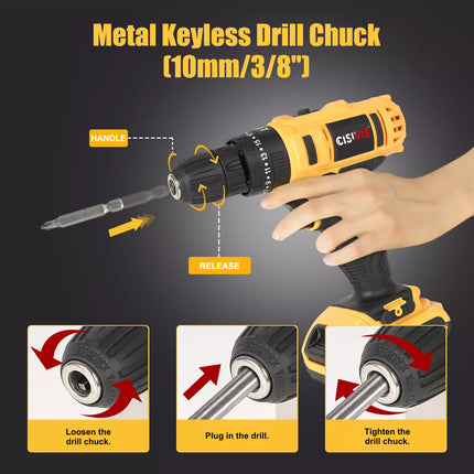 29PCS Cordless Screwdriver Set 21V Cordless Impact Drill Tool Set 2 Batteries