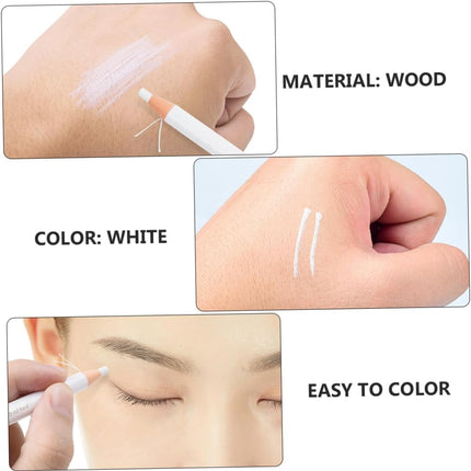 Waterproof Eyebrow Pen 2Pcs White Smooth Eyebrow Pencil Sweat-Resistant Smudge-Proof Makeup for Precise Eye Brow Drawing