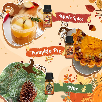 SNOWSEN Autumn Essential Oil Set, Essential Oils for Diffusers for Home, Fall Fr