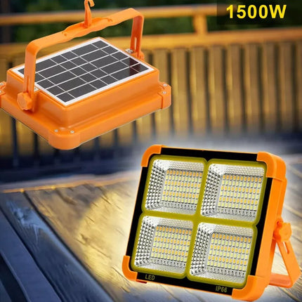1500W USB Rechargeable LED Work Light Solar Cordless Portable Floodlight Camping