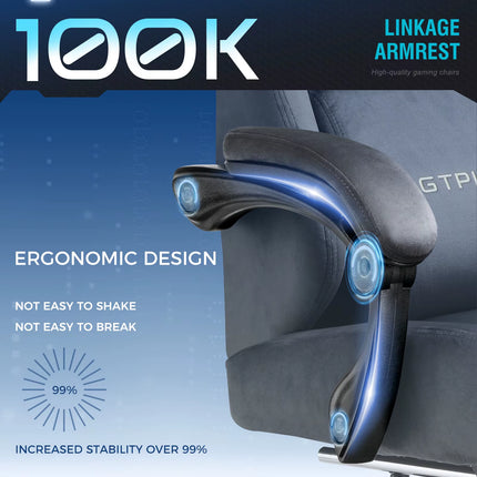 Fabric Gaming Chair, Ergonomic Computer Chair with Footrest and Lumbar Support Height Adjustable Home Office Chair