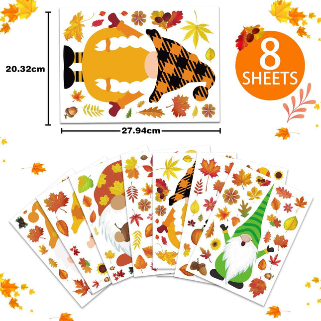 Funnlot 162 PCS Autumn Window Stickers - Autumn Window Clings Decorations Fall L