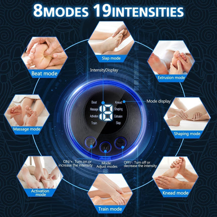 EMS Foot Massagers for Pain and Circulation,  Electric Foot Massager Mat with 8 Modes and 19 Intensity Levels for Improved Circulation, Muscle Relaxation and Pain Relief