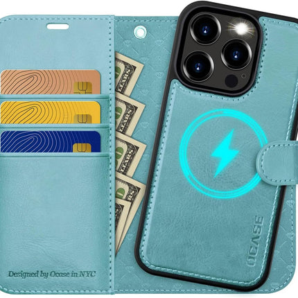 OCASE for Iphone 15 Pro Detachable Case, Magnetic Removable 2 in 1 Flip PU Leath