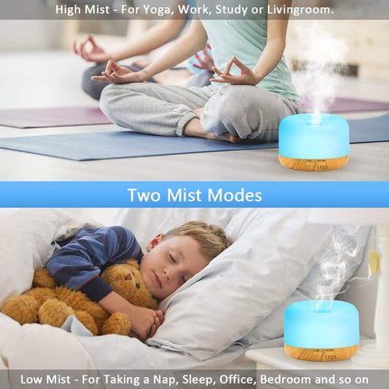 Aroma Diffuser for Essential Oils, 450 Ml Ultrasonic Aromatherapy Diffuser Essential Oils Defuser Aroma Fragrance Oil Diffusers with 7 Colours Diffuser Wedding Woman