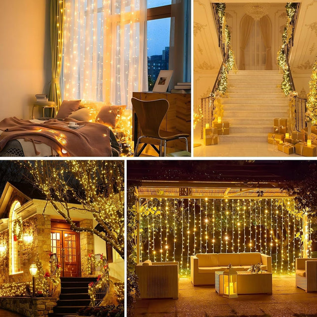 Outdoor Fairy Lights 33M 280 LED Christmas Tree Lights Plug in 8 Modes W Remote