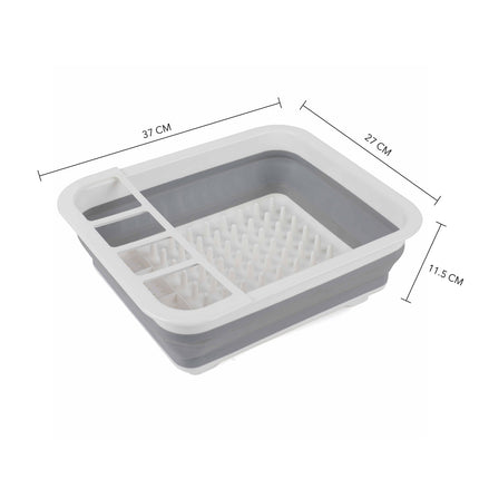 Beldray Collapsible Dish Drainer Drying Rack Space-Saving with Cutlery Divider