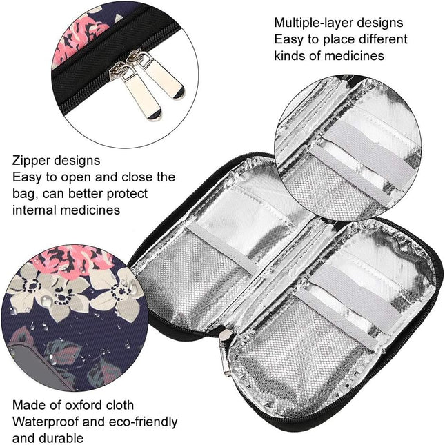 Insulin Pen Cooler Travel Case, Portable Insulin Pen Case Medication Insulated Cooler Bag Diabetic Supplies Storage for Diabetic Supplies Insulin Pen Glucose Meter